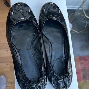Tory Burch black patent leather flats